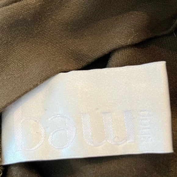 BAW Shop Army Green Fit and Flare Knit Dress Pockets Made in NYC L - Picture 3 of 10